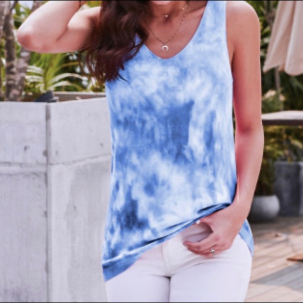 Sky Blue Tie Dye Tank Top